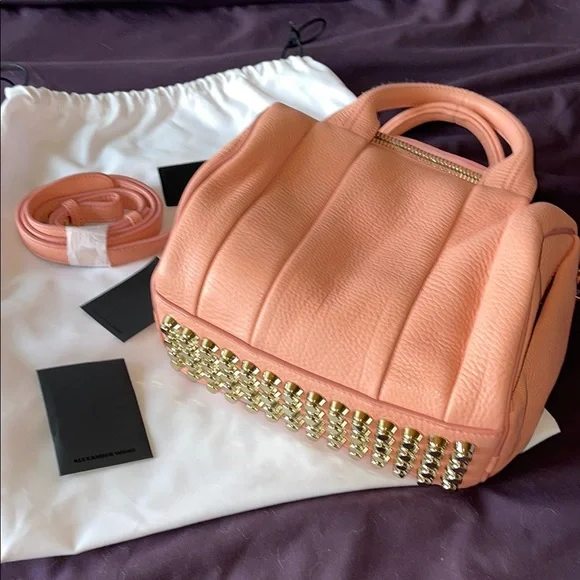 Alexander Wang Studded Pink Leather Crossbody Bag - Picture 3 of 17